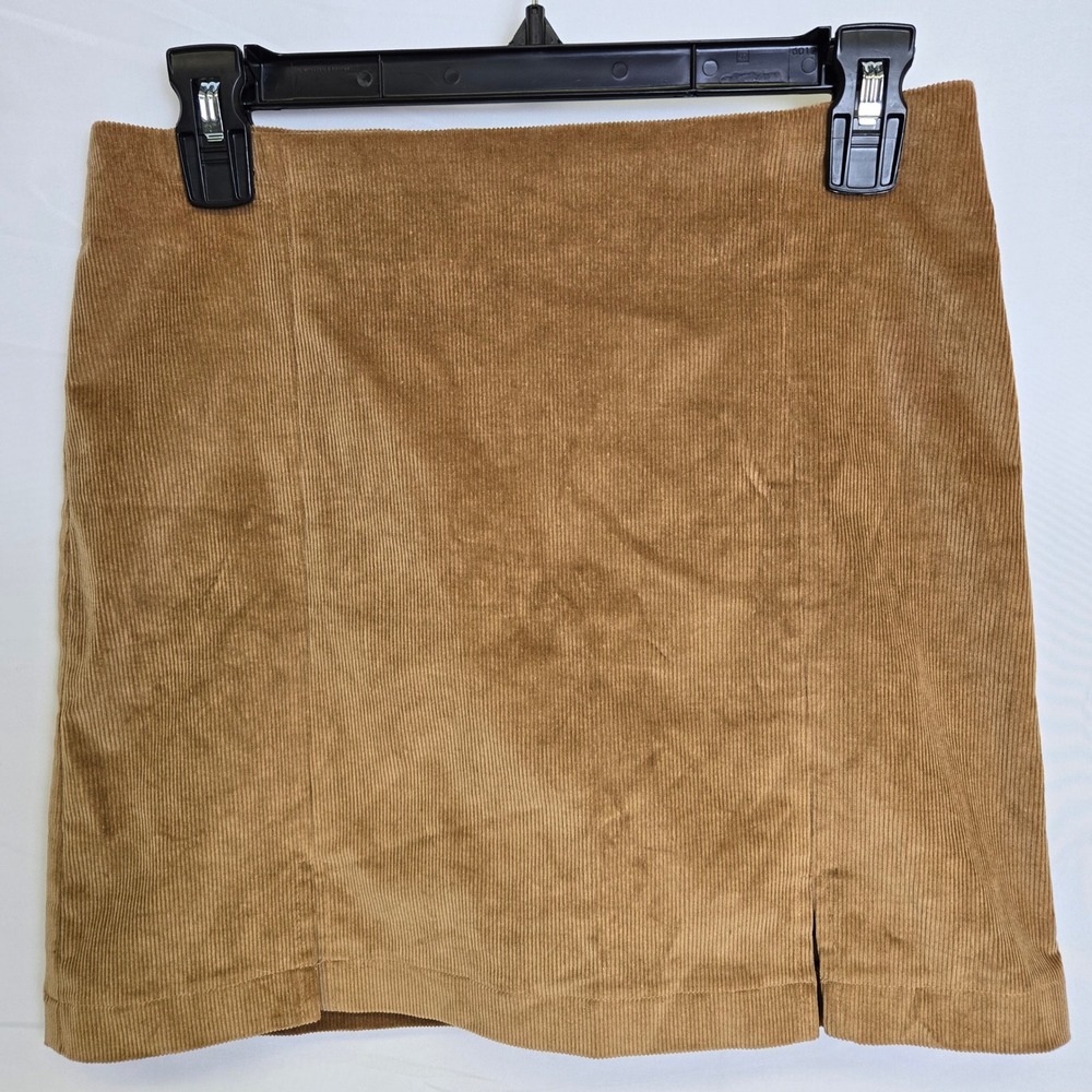 Sky And Sparrow Corduroy Mini Skirt, Brown, Boho Transitional Fall Summer Medium